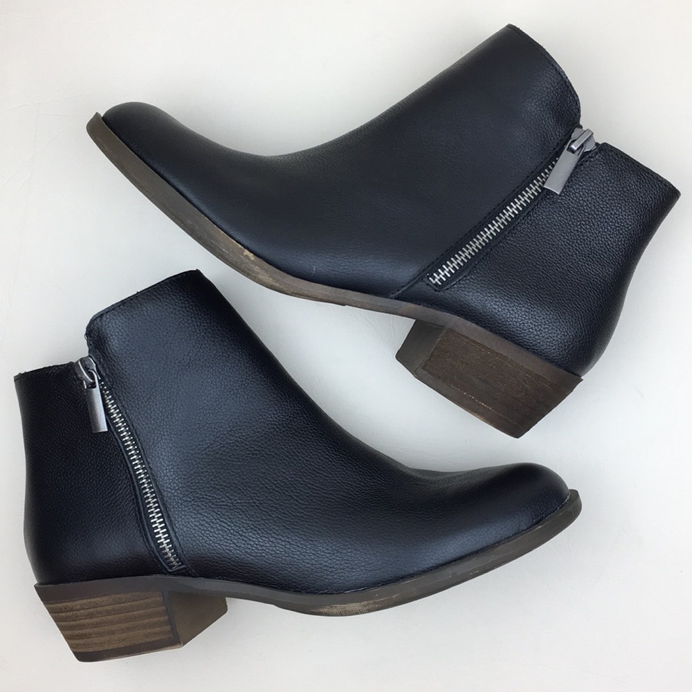 Kensie Black Leather Chelsea Ankle Boots Ghita